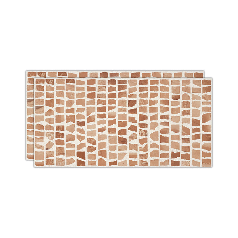 Vintage Pattern Wall Tiles Natural Stone Ceramic Rectangular Lattice Tiles Red Brown Clearhalo 'Floor Tiles & Wall Tiles' 'floor_tiles_wall_tiles' 'Flooring 'Home Improvement' 'home_improvement' 'home_improvement_floor_tiles_wall_tiles' Walls and Ceiling' 7483416
