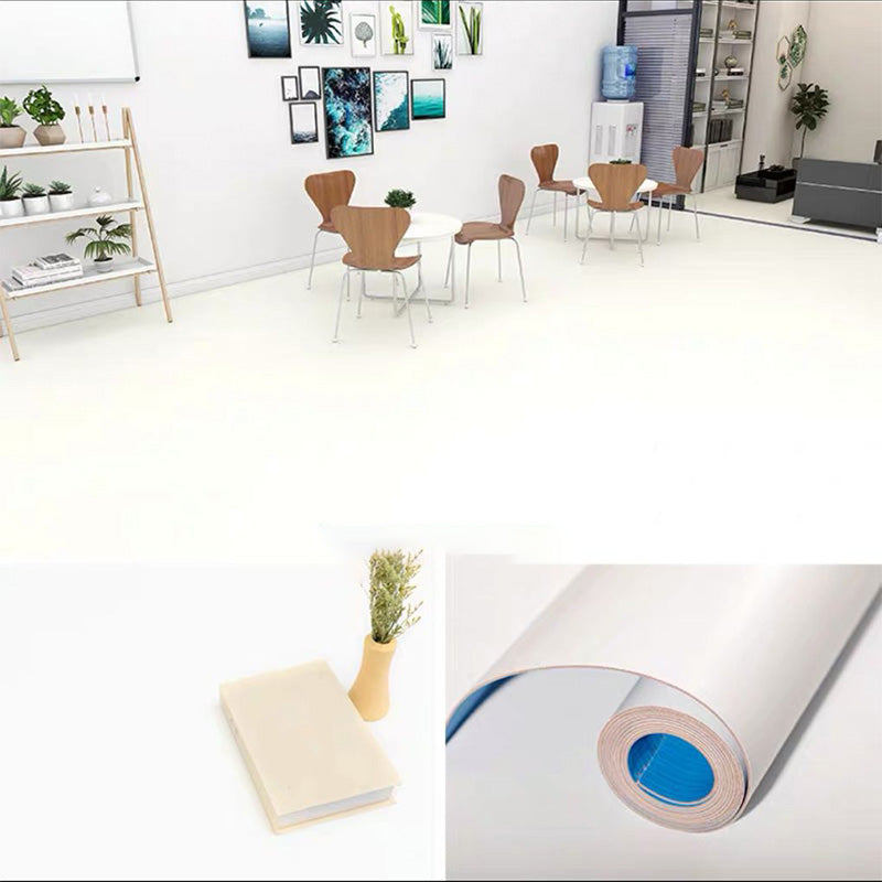 Waterproof PVC Flooring Pure Color Peel and Stick Scratchproof PVC Flooring White Clearhalo 'Flooring 'Home Improvement' 'home_improvement' 'home_improvement_vinyl_flooring' 'Vinyl Flooring' 'vinyl_flooring' Walls and Ceiling' 7483451