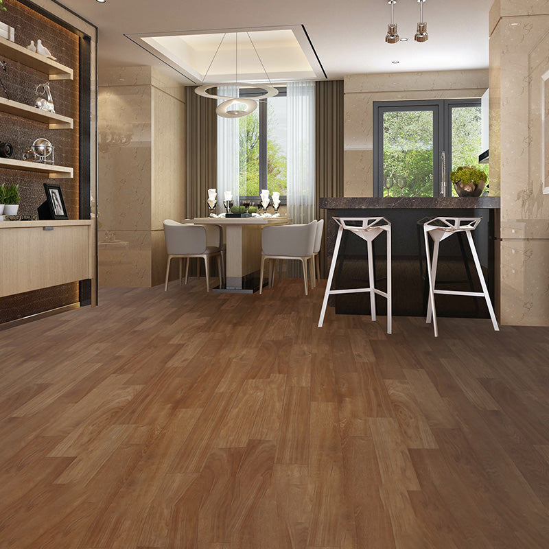 Waterproof PVC Flooring Wooden Effect Peel and Stick Scratchproof PVC Flooring Dark Brown Clearhalo 'Flooring 'Home Improvement' 'home_improvement' 'home_improvement_vinyl_flooring' 'Vinyl Flooring' 'vinyl_flooring' Walls and Ceiling' 7483477
