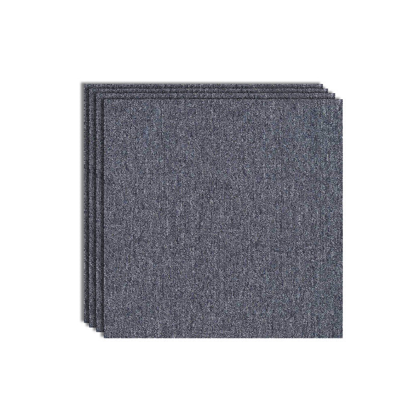 Modern Carpet Tiles Color Block Fade Resistant Carpet Floor Tile Dark Gray 4-Piece Set Clearhalo 'Carpet Tiles & Carpet Squares' 'carpet_tiles_carpet_squares' 'Flooring 'Home Improvement' 'home_improvement' 'home_improvement_carpet_tiles_carpet_squares' Walls and Ceiling' 7483629