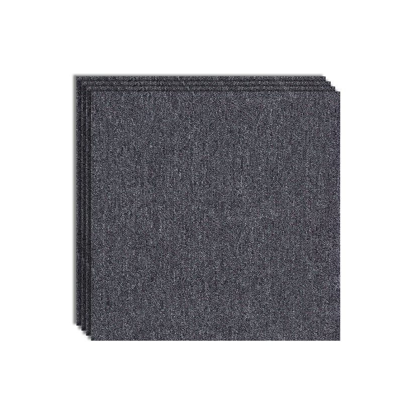 Modern Carpet Tiles Color Block Fade Resistant Carpet Floor Tile Gun Grey 4-Piece Set Clearhalo 'Carpet Tiles & Carpet Squares' 'carpet_tiles_carpet_squares' 'Flooring 'Home Improvement' 'home_improvement' 'home_improvement_carpet_tiles_carpet_squares' Walls and Ceiling' 7483643