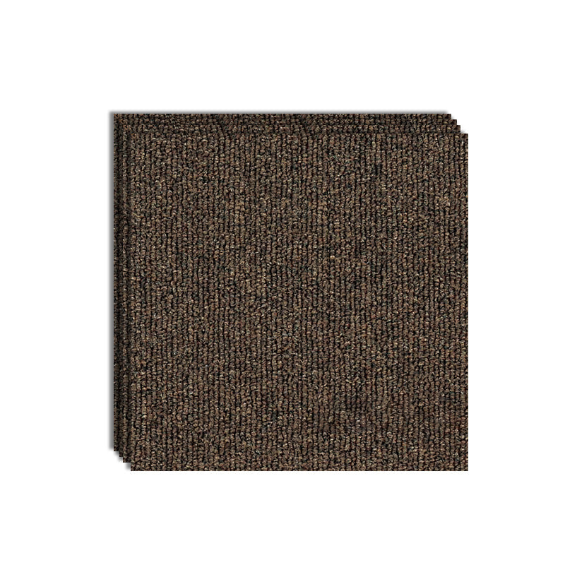 Carpet Tile Level Loop Glue Down Fade Resistant Carpet Floor Tile Coffee 4-Piece Set Clearhalo 'Carpet Tiles & Carpet Squares' 'carpet_tiles_carpet_squares' 'Flooring 'Home Improvement' 'home_improvement' 'home_improvement_carpet_tiles_carpet_squares' Walls and Ceiling' 7483670