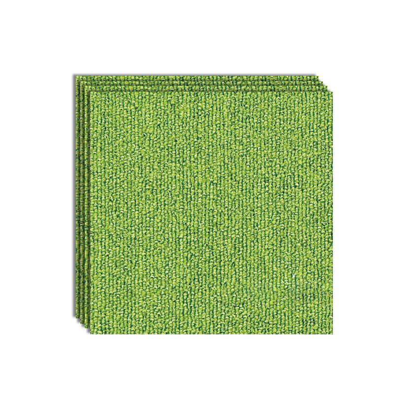 Carpet Tile Level Loop Glue Down Fade Resistant Carpet Floor Tile Green 4-Piece Set Clearhalo 'Carpet Tiles & Carpet Squares' 'carpet_tiles_carpet_squares' 'Flooring 'Home Improvement' 'home_improvement' 'home_improvement_carpet_tiles_carpet_squares' Walls and Ceiling' 7483673