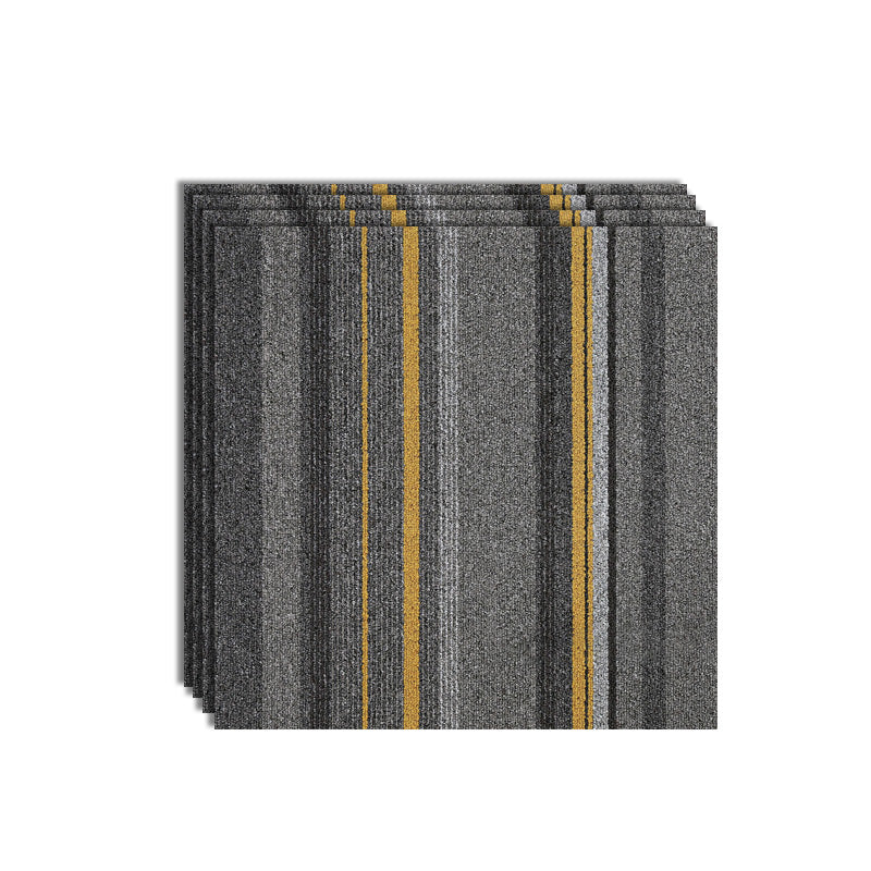 Carpet Tile Level Loop Glue Down Fade Resistant Carpet Floor Tile Brown Grey 4-Piece Set Clearhalo 'Carpet Tiles & Carpet Squares' 'carpet_tiles_carpet_squares' 'Flooring 'Home Improvement' 'home_improvement' 'home_improvement_carpet_tiles_carpet_squares' Walls and Ceiling' 7483683