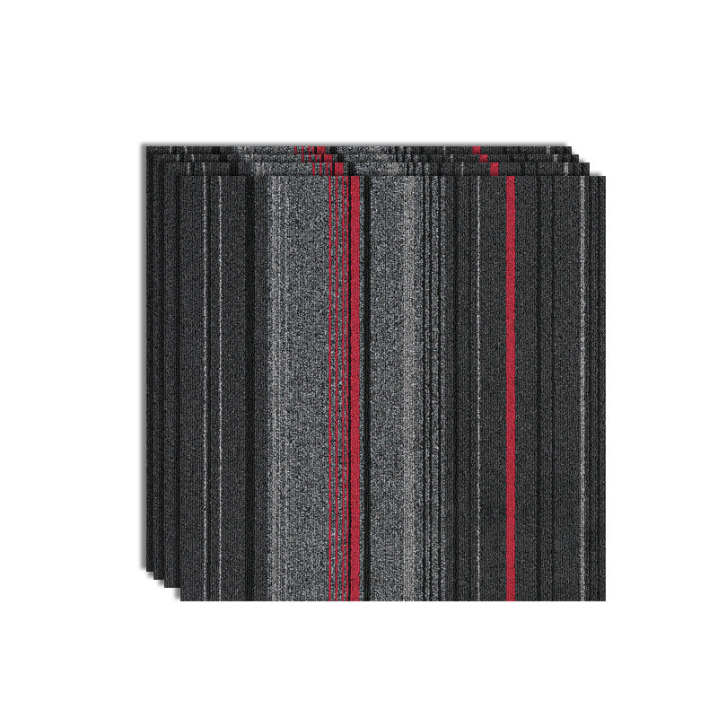 Carpet Tile Level Loop Glue Down Fade Resistant Carpet Floor Tile Black-Gray 4-Piece Set Clearhalo 'Carpet Tiles & Carpet Squares' 'carpet_tiles_carpet_squares' 'Flooring 'Home Improvement' 'home_improvement' 'home_improvement_carpet_tiles_carpet_squares' Walls and Ceiling' 7483684