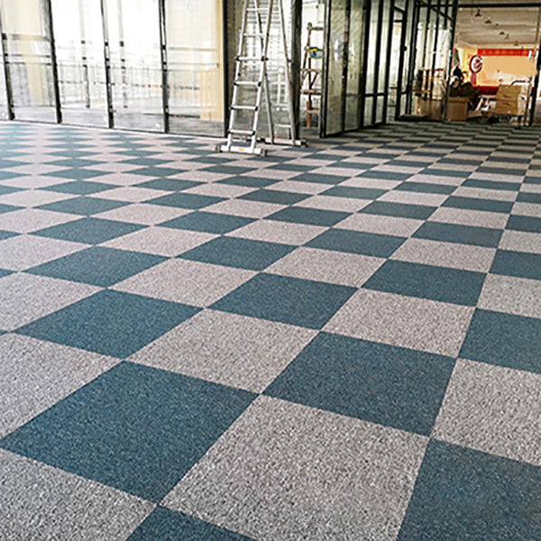 Modern Carpet Tile Loose Lay Non-Skid Fade Resistant Carpet Floor Tile Aqua 4-Piece Set Clearhalo 'Carpet Tiles & Carpet Squares' 'carpet_tiles_carpet_squares' 'Flooring 'Home Improvement' 'home_improvement' 'home_improvement_carpet_tiles_carpet_squares' Walls and Ceiling' 7483694