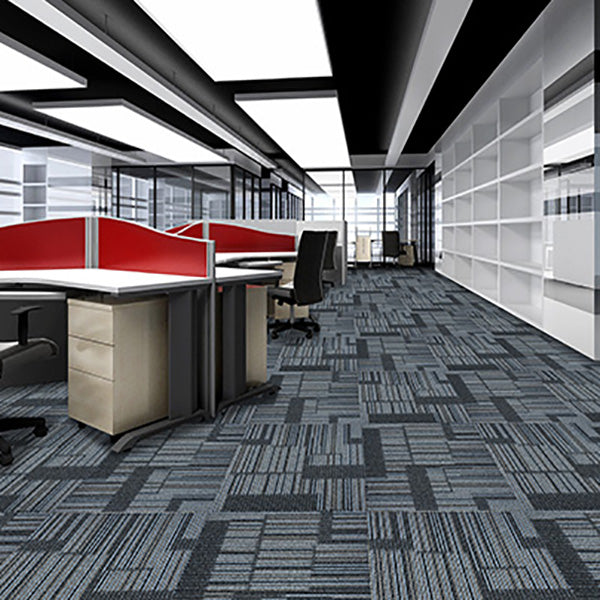 Modern Carpet Tile Loose Lay Non-Skid Fade Resistant Carpet Floor Tile Dark Gray 4-Piece Set Clearhalo 'Carpet Tiles & Carpet Squares' 'carpet_tiles_carpet_squares' 'Flooring 'Home Improvement' 'home_improvement' 'home_improvement_carpet_tiles_carpet_squares' Walls and Ceiling' 7483702