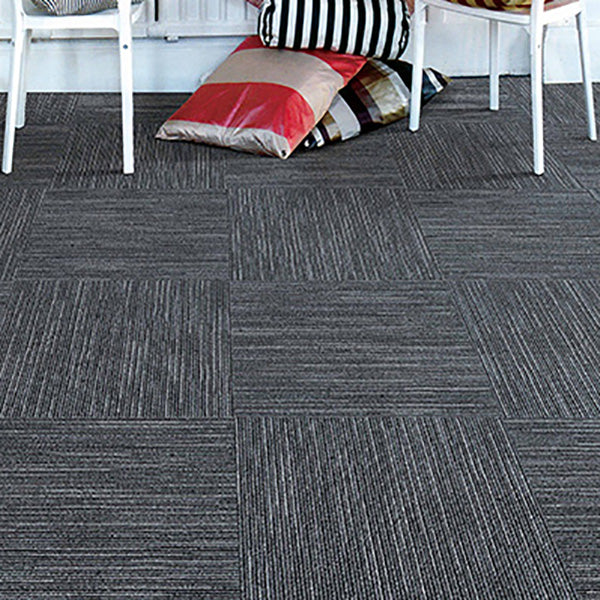 Modern Carpet Tile Loose Lay Non-Skid Fade Resistant Carpet Floor Tile Heather Gray 4-Piece Set Clearhalo 'Carpet Tiles & Carpet Squares' 'carpet_tiles_carpet_squares' 'Flooring 'Home Improvement' 'home_improvement' 'home_improvement_carpet_tiles_carpet_squares' Walls and Ceiling' 7483710