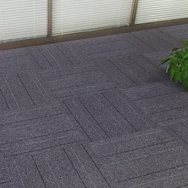 Modern Carpet Tile Loose Lay Non-Skid Fade Resistant Carpet Floor Tile Brown Grey 4-Piece Set Clearhalo 'Carpet Tiles & Carpet Squares' 'carpet_tiles_carpet_squares' 'Flooring 'Home Improvement' 'home_improvement' 'home_improvement_carpet_tiles_carpet_squares' Walls and Ceiling' 7483720