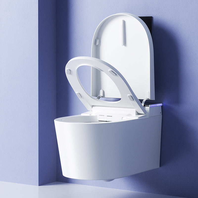 Elongated Wall Hung Toilet Set Heated Seat Wall Mounted Bidet Clearhalo 'Bathroom Remodel & Bathroom Fixtures' 'Bidets' 'Home Improvement' 'home_improvement' 'home_improvement_bidets' 'Toilets & Bidets' 7485088