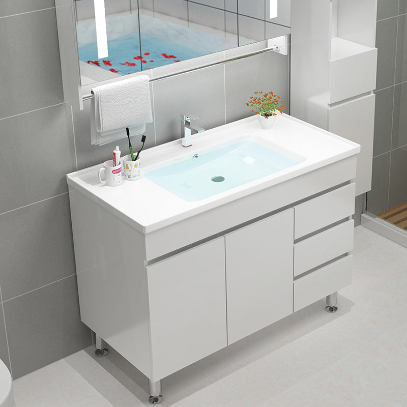 Modern Bathroom Vanity Sink Drawers Rectangular Faucet Mirror Bathroom Vanity Set Clearhalo 'Bathroom Remodel & Bathroom Fixtures' 'Bathroom Vanities' 'bathroom_vanities' 'Home Improvement' 'home_improvement' 'home_improvement_bathroom_vanities' 7485649