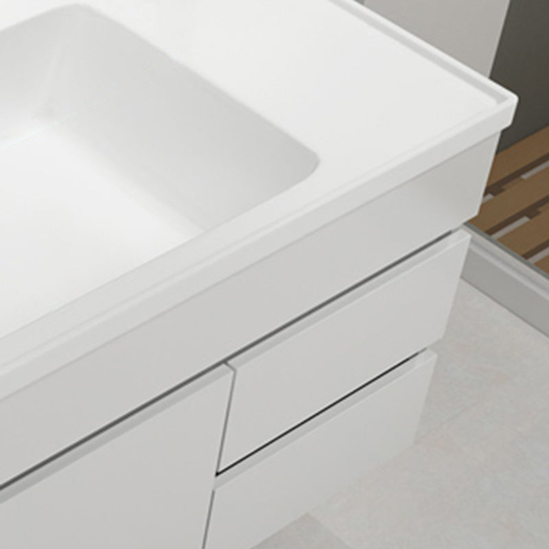 Modern Bathroom Vanity Sink Drawers Rectangular Faucet Mirror Bathroom Vanity Set Clearhalo 'Bathroom Remodel & Bathroom Fixtures' 'Bathroom Vanities' 'bathroom_vanities' 'Home Improvement' 'home_improvement' 'home_improvement_bathroom_vanities' 7485662