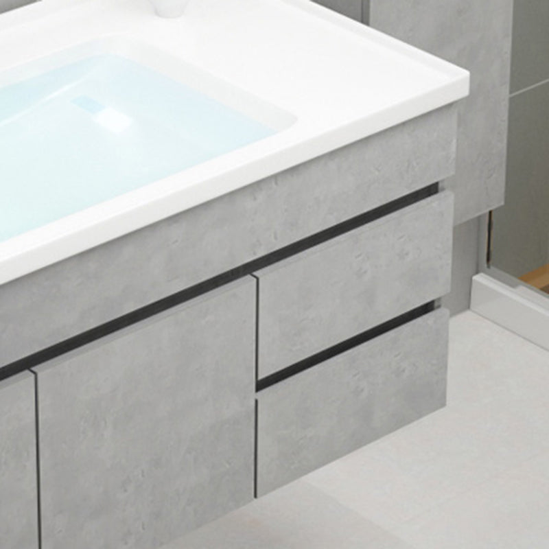Modern Bathroom Vanity Sink Drawers Rectangular Faucet Mirror Bathroom Vanity Set Clearhalo 'Bathroom Remodel & Bathroom Fixtures' 'Bathroom Vanities' 'bathroom_vanities' 'Home Improvement' 'home_improvement' 'home_improvement_bathroom_vanities' 7485663