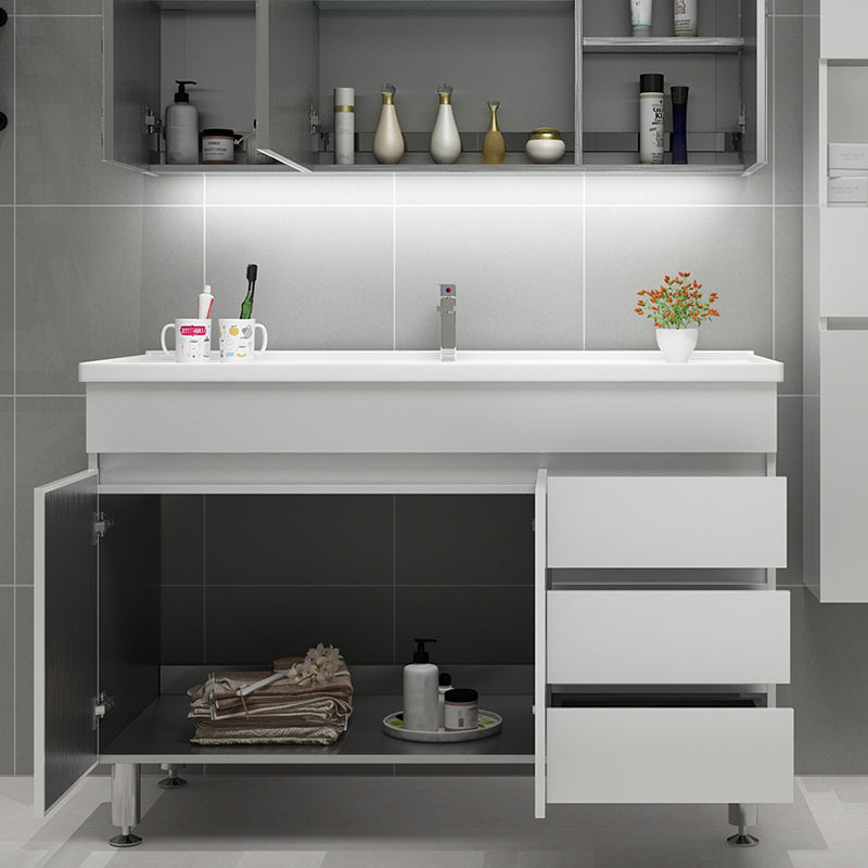 Modern Bathroom Vanity Sink Drawers Rectangular Faucet Mirror Bathroom Vanity Set Clearhalo 'Bathroom Remodel & Bathroom Fixtures' 'Bathroom Vanities' 'bathroom_vanities' 'Home Improvement' 'home_improvement' 'home_improvement_bathroom_vanities' 7485665