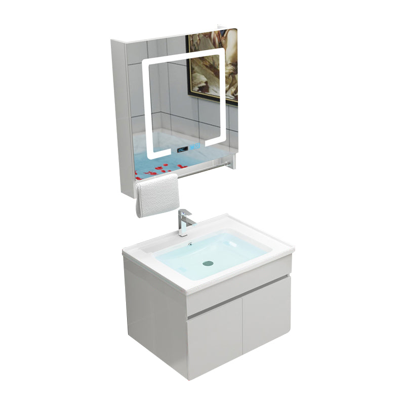 Modern Bathroom Vanity Sink Drawers Rectangular Faucet Mirror Bathroom Vanity Set Vanity & Faucet & Smart Medicine Cabinet 24"L x 19"W x 20"H Wall Cabinet Clearhalo 'Bathroom Remodel & Bathroom Fixtures' 'Bathroom Vanities' 'bathroom_vanities' 'Home Improvement' 'home_improvement' 'home_improvement_bathroom_vanities' 7485672