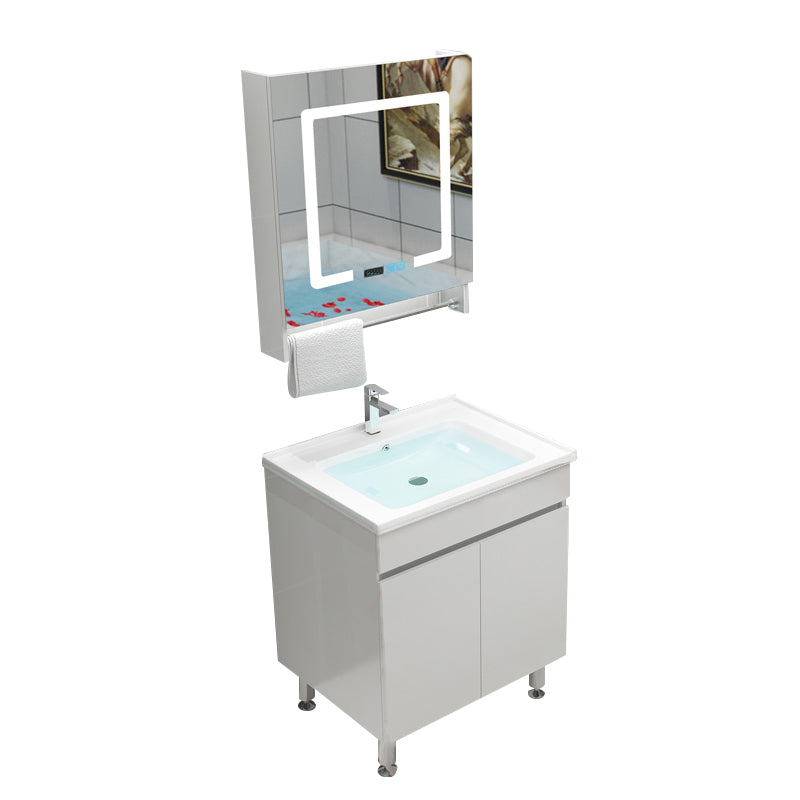 Modern Bathroom Vanity Sink Drawers Rectangular Faucet Mirror Bathroom Vanity Set Vanity & Faucet & Smart Medicine Cabinet 24"L x 19"W x 20"H Cabinets Clearhalo 'Bathroom Remodel & Bathroom Fixtures' 'Bathroom Vanities' 'bathroom_vanities' 'Home Improvement' 'home_improvement' 'home_improvement_bathroom_vanities' 7485677