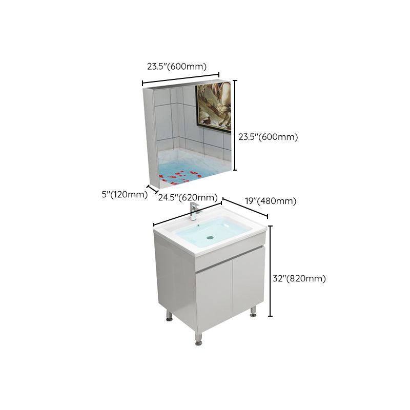 Modern Bathroom Vanity Sink Drawers Rectangular Faucet Mirror Bathroom Vanity Set Clearhalo 'Bathroom Remodel & Bathroom Fixtures' 'Bathroom Vanities' 'bathroom_vanities' 'Home Improvement' 'home_improvement' 'home_improvement_bathroom_vanities' 7485678