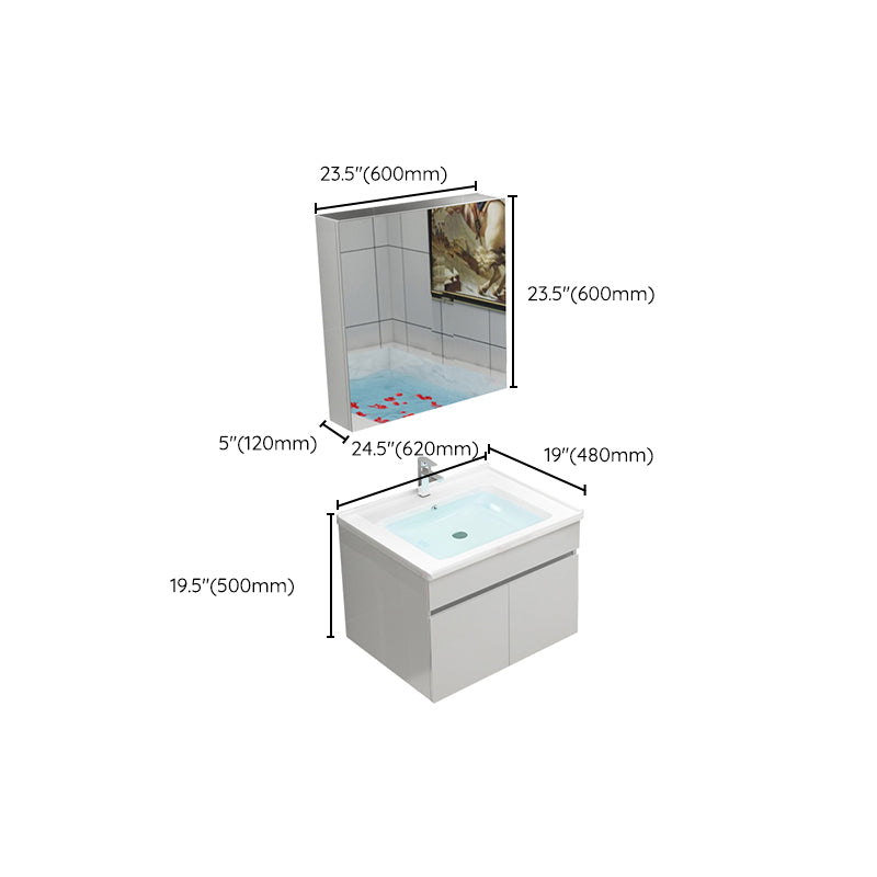 Modern Bathroom Vanity Sink Drawers Rectangular Faucet Mirror Bathroom Vanity Set Clearhalo 'Bathroom Remodel & Bathroom Fixtures' 'Bathroom Vanities' 'bathroom_vanities' 'Home Improvement' 'home_improvement' 'home_improvement_bathroom_vanities' 7485679