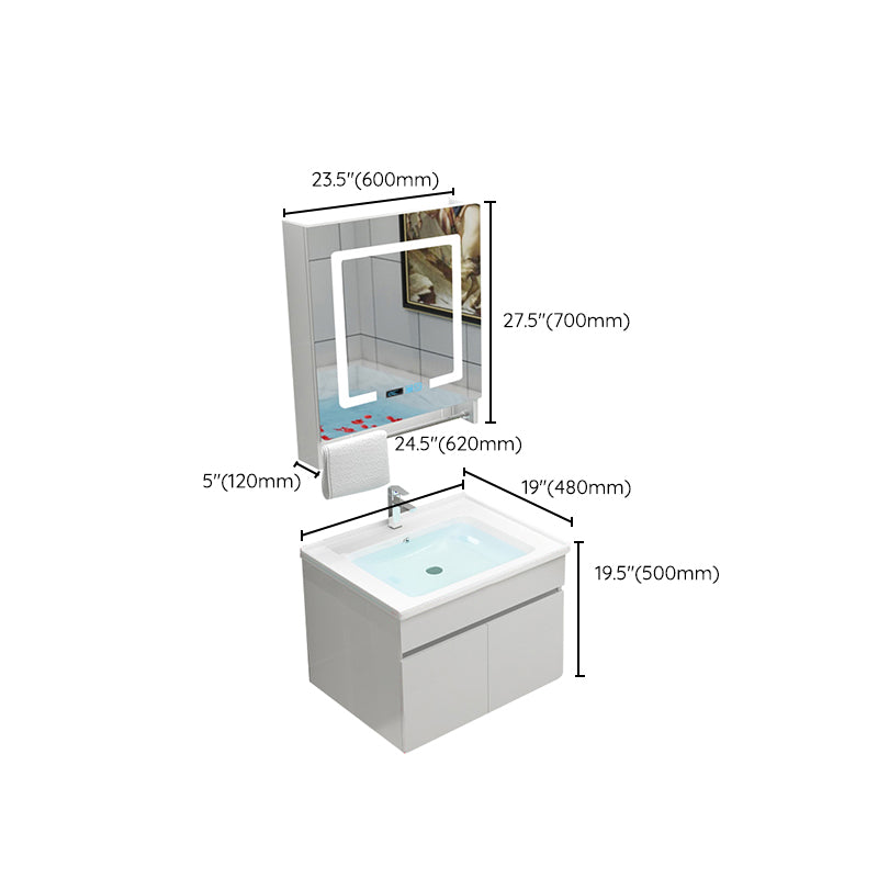 Modern Bathroom Vanity Sink Drawers Rectangular Faucet Mirror Bathroom Vanity Set Clearhalo 'Bathroom Remodel & Bathroom Fixtures' 'Bathroom Vanities' 'bathroom_vanities' 'Home Improvement' 'home_improvement' 'home_improvement_bathroom_vanities' 7485689