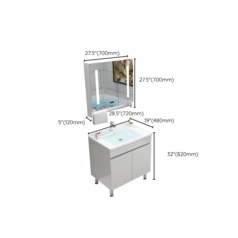 Modern Bathroom Vanity Sink Drawers Rectangular Faucet Mirror Bathroom Vanity Set Clearhalo 'Bathroom Remodel & Bathroom Fixtures' 'Bathroom Vanities' 'bathroom_vanities' 'Home Improvement' 'home_improvement' 'home_improvement_bathroom_vanities' 7485690