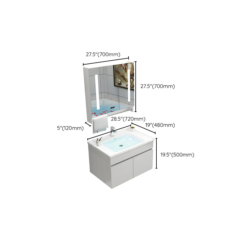 Modern Bathroom Vanity Sink Drawers Rectangular Faucet Mirror Bathroom Vanity Set Clearhalo 'Bathroom Remodel & Bathroom Fixtures' 'Bathroom Vanities' 'bathroom_vanities' 'Home Improvement' 'home_improvement' 'home_improvement_bathroom_vanities' 7485691