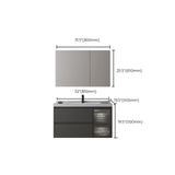 Modern Vanity Rectangular Dark Gray Single-Sink Wall Mount Sink Vanity Clearhalo 'Bathroom Remodel & Bathroom Fixtures' 'Bathroom Vanities' 'bathroom_vanities' 'Home Improvement' 'home_improvement' 'home_improvement_bathroom_vanities' 7487070