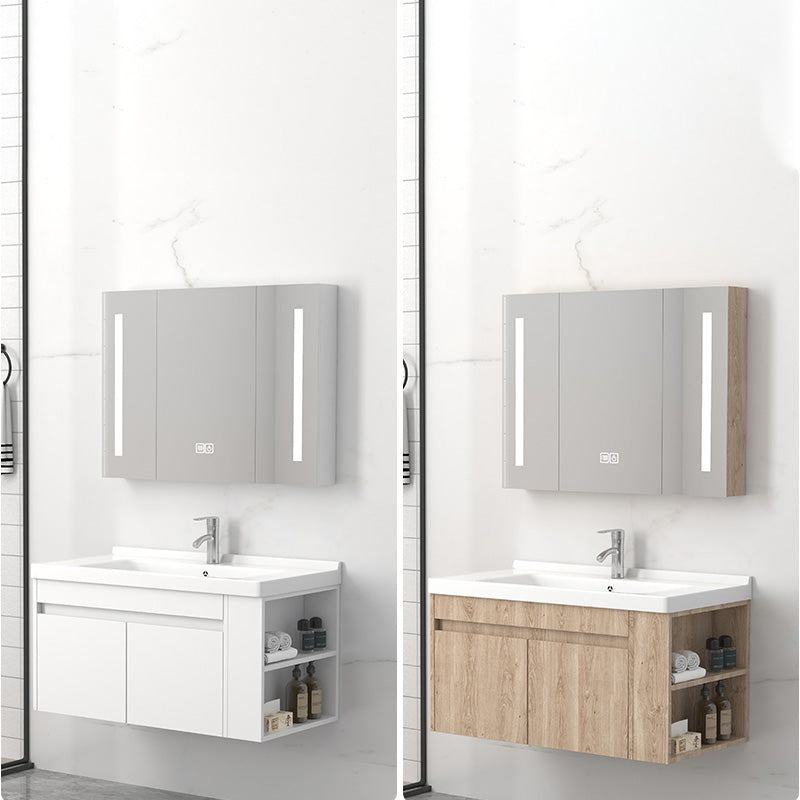 Modern Wood Sink Vanity Wood Wall Mount Faucet Included Bathroom Vanity Clearhalo 'Bathroom Remodel & Bathroom Fixtures' 'Bathroom Vanities' 'bathroom_vanities' 'Home Improvement' 'home_improvement' 'home_improvement_bathroom_vanities' 7487284