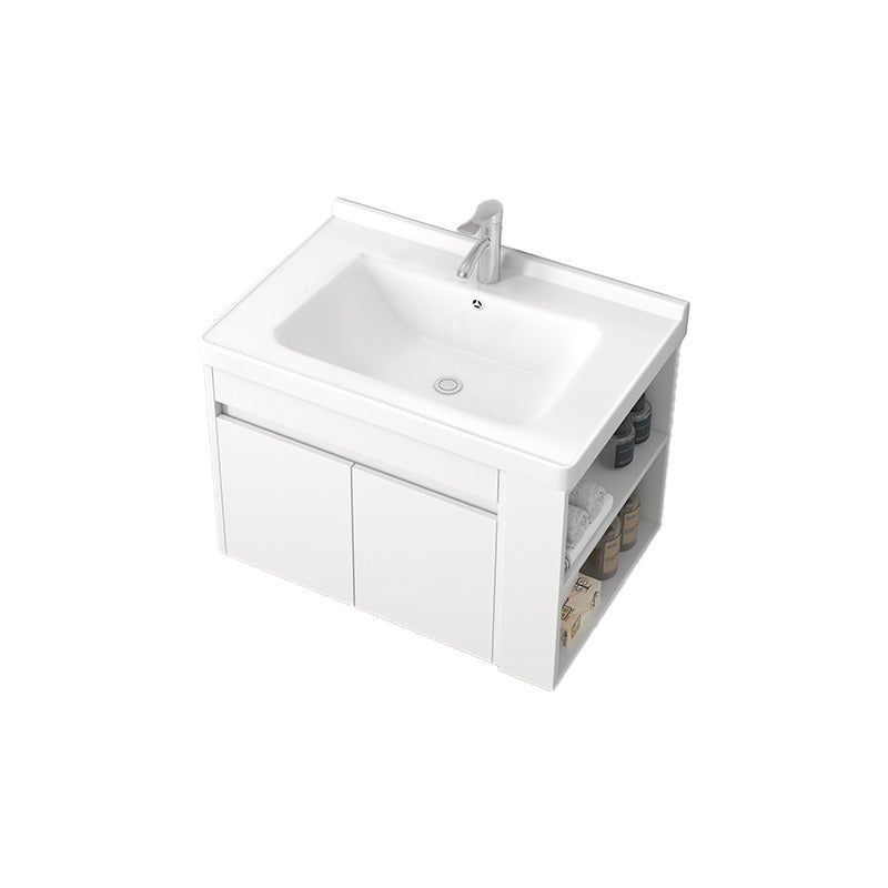 Modern Wood Sink Vanity Wood Wall Mount Faucet Included Bathroom Vanity Vanity & Faucet 28"L x 19"W x 20"H Clearhalo 'Bathroom Remodel & Bathroom Fixtures' 'Bathroom Vanities' 'bathroom_vanities' 'Home Improvement' 'home_improvement' 'home_improvement_bathroom_vanities' 7487297