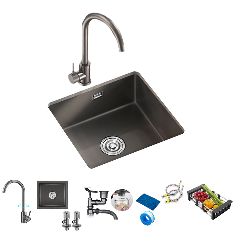 Square Granite Kitchen Sink Single Bowl Sink with Drain Strainer Kit Sink with Faucet Round Faucet Clearhalo 'Home Improvement' 'home_improvement' 'home_improvement_kitchen_sinks' 'Kitchen Remodel & Kitchen Fixtures' 'Kitchen Sinks & Faucet Components' 'Kitchen Sinks' 'kitchen_sinks' 7490279