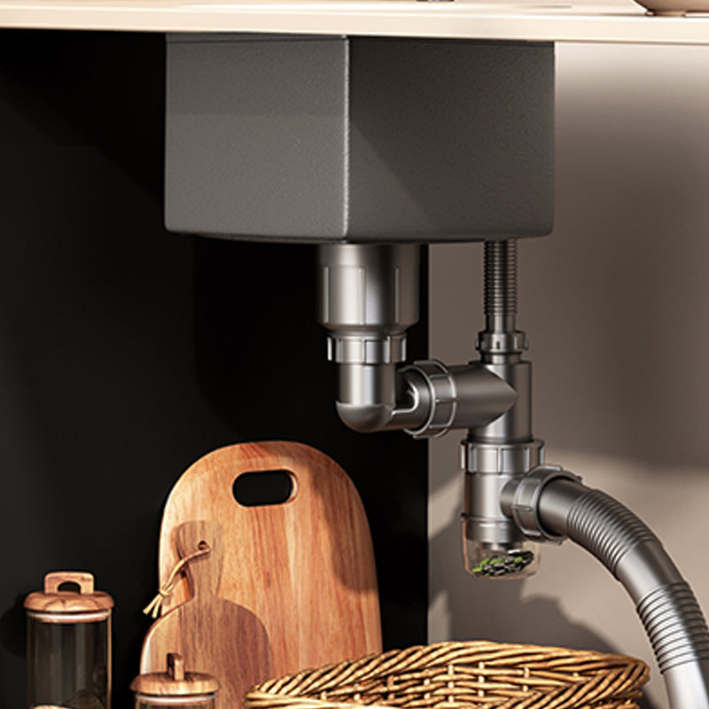 Square Granite Kitchen Sink Single Bowl Sink with Drain Strainer Kit Clearhalo 'Home Improvement' 'home_improvement' 'home_improvement_kitchen_sinks' 'Kitchen Remodel & Kitchen Fixtures' 'Kitchen Sinks & Faucet Components' 'Kitchen Sinks' 'kitchen_sinks' 7490288