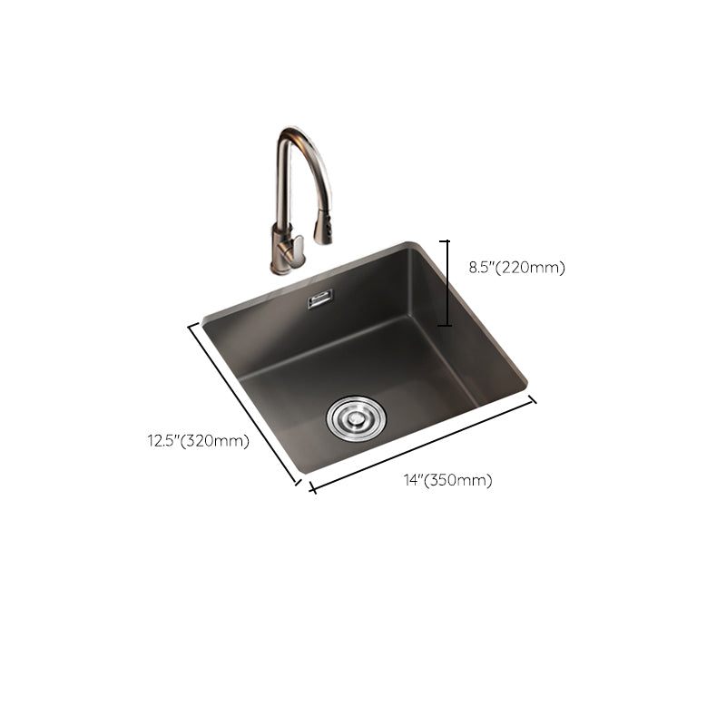 Square Granite Kitchen Sink Single Bowl Sink with Drain Strainer Kit Clearhalo 'Home Improvement' 'home_improvement' 'home_improvement_kitchen_sinks' 'Kitchen Remodel & Kitchen Fixtures' 'Kitchen Sinks & Faucet Components' 'Kitchen Sinks' 'kitchen_sinks' 7490301