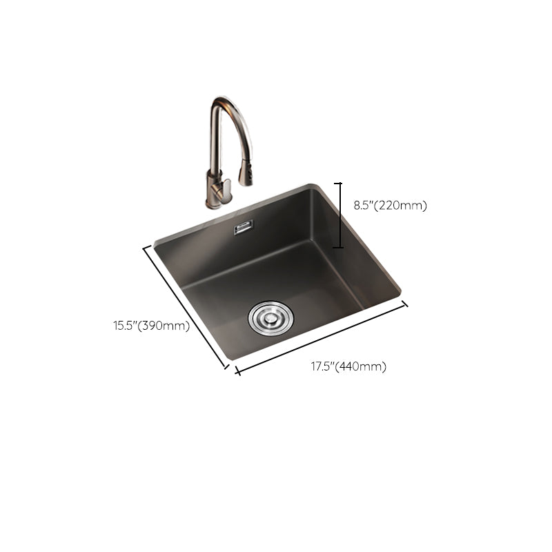 Square Granite Kitchen Sink Single Bowl Sink with Drain Strainer Kit Clearhalo 'Home Improvement' 'home_improvement' 'home_improvement_kitchen_sinks' 'Kitchen Remodel & Kitchen Fixtures' 'Kitchen Sinks & Faucet Components' 'Kitchen Sinks' 'kitchen_sinks' 7490302