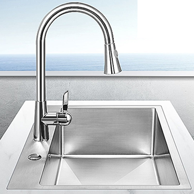 Stainless Steel Drop-In Kitchen Sink Overflow Hole Design Kitchen Sink with Faucet Clearhalo 'Home Improvement' 'home_improvement' 'home_improvement_kitchen_sinks' 'Kitchen Remodel & Kitchen Fixtures' 'Kitchen Sinks & Faucet Components' 'Kitchen Sinks' 'kitchen_sinks' 7490314
