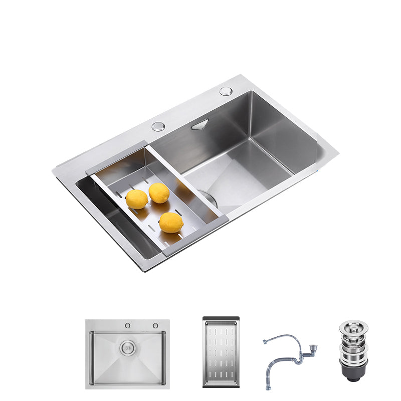 Stainless Steel Drop-In Kitchen Sink Overflow Hole Design Kitchen Sink with Faucet 30"L x 19"W x 8"H None Clearhalo 'Home Improvement' 'home_improvement' 'home_improvement_kitchen_sinks' 'Kitchen Remodel & Kitchen Fixtures' 'Kitchen Sinks & Faucet Components' 'Kitchen Sinks' 'kitchen_sinks' 7490315