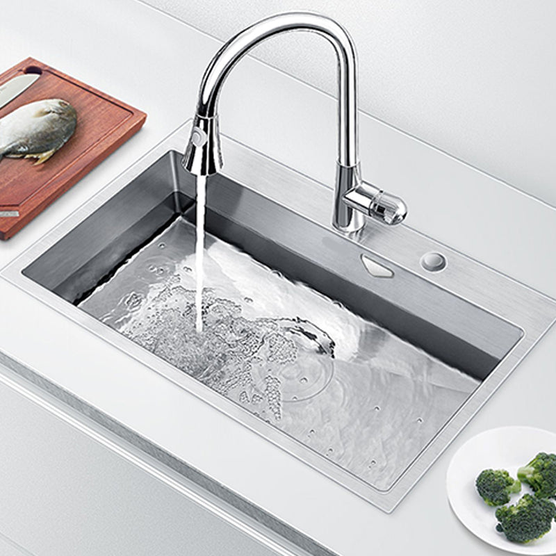 Stainless Steel Drop-In Kitchen Sink Overflow Hole Design Kitchen Sink with Faucet Clearhalo 'Home Improvement' 'home_improvement' 'home_improvement_kitchen_sinks' 'Kitchen Remodel & Kitchen Fixtures' 'Kitchen Sinks & Faucet Components' 'Kitchen Sinks' 'kitchen_sinks' 7490316