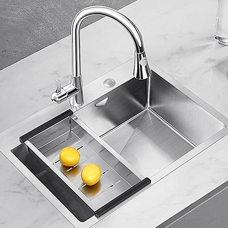 Stainless Steel Drop-In Kitchen Sink Overflow Hole Design Kitchen Sink with Faucet Clearhalo 'Home Improvement' 'home_improvement' 'home_improvement_kitchen_sinks' 'Kitchen Remodel & Kitchen Fixtures' 'Kitchen Sinks & Faucet Components' 'Kitchen Sinks' 'kitchen_sinks' 7490318