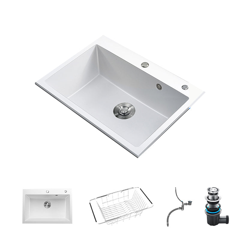 Stainless Steel Undermount Kitchen Sink Overflow Hole Design Kitchen Sink with Faucet White None Clearhalo 'Home Improvement' 'home_improvement' 'home_improvement_kitchen_sinks' 'Kitchen Remodel & Kitchen Fixtures' 'Kitchen Sinks & Faucet Components' 'Kitchen Sinks' 'kitchen_sinks' 7490333