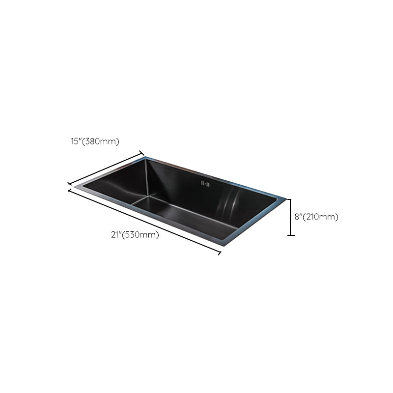 Black Single Bowl Kitchen Sink Stainless Steel Sink with Soap Dispenser Clearhalo 'Home Improvement' 'home_improvement' 'home_improvement_kitchen_sinks' 'Kitchen Remodel & Kitchen Fixtures' 'Kitchen Sinks & Faucet Components' 'Kitchen Sinks' 'kitchen_sinks' 7490371