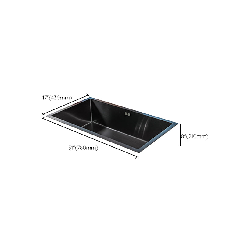 Black Single Bowl Kitchen Sink Stainless Steel Sink with Soap Dispenser Clearhalo 'Home Improvement' 'home_improvement' 'home_improvement_kitchen_sinks' 'Kitchen Remodel & Kitchen Fixtures' 'Kitchen Sinks & Faucet Components' 'Kitchen Sinks' 'kitchen_sinks' 7490375