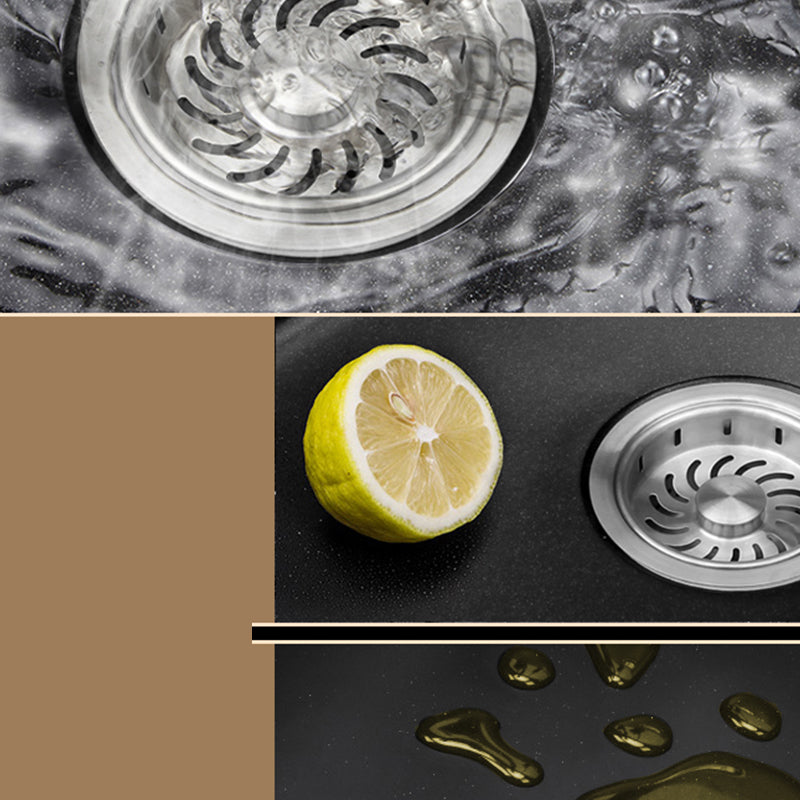 Round Single Bowl Kitchen Sink Granite Sink with Drain Strainer Kit Clearhalo 'Home Improvement' 'home_improvement' 'home_improvement_kitchen_sinks' 'Kitchen Remodel & Kitchen Fixtures' 'Kitchen Sinks & Faucet Components' 'Kitchen Sinks' 'kitchen_sinks' 7490411