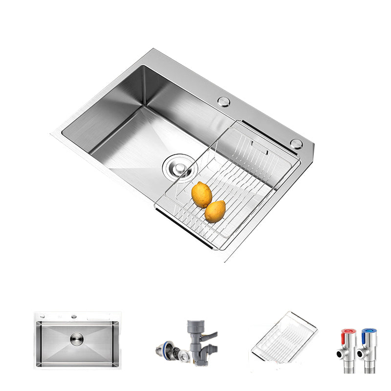 Kitchen Sink Overflow Hole Design Kitchen Sink with Drain Assembly 27"L x 18"W x 9"H None Clearhalo 'Home Improvement' 'home_improvement' 'home_improvement_kitchen_sinks' 'Kitchen Remodel & Kitchen Fixtures' 'Kitchen Sinks & Faucet Components' 'Kitchen Sinks' 'kitchen_sinks' 7490453