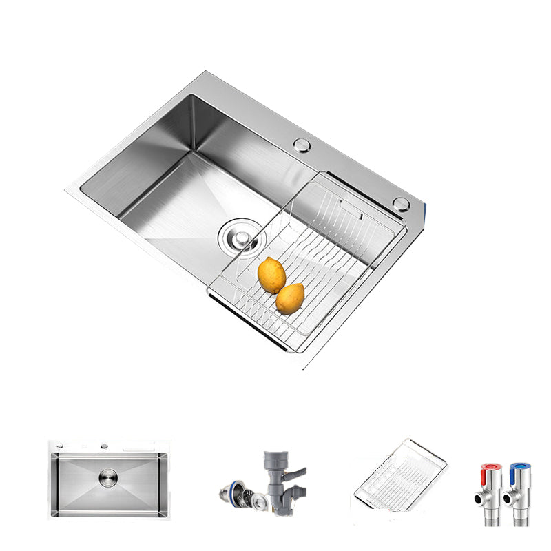 Kitchen Sink Overflow Hole Design Kitchen Sink with Drain Assembly 23"L x 18"W x 9"H None Clearhalo 'Home Improvement' 'home_improvement' 'home_improvement_kitchen_sinks' 'Kitchen Remodel & Kitchen Fixtures' 'Kitchen Sinks & Faucet Components' 'Kitchen Sinks' 'kitchen_sinks' 7490458