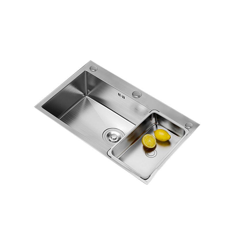 Rectangle Stainless Steel Kitchen Sink Single Bowl Sink with Soap Dispenser Clearhalo 'Home Improvement' 'home_improvement' 'home_improvement_kitchen_sinks' 'Kitchen Remodel & Kitchen Fixtures' 'Kitchen Sinks & Faucet Components' 'Kitchen Sinks' 'kitchen_sinks' 7490522