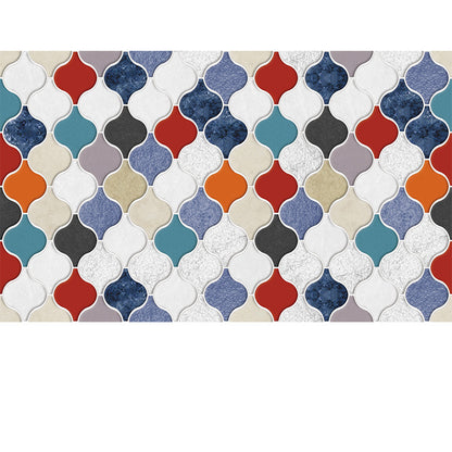 Arabesque Peel and Stick Tiles Mosaic Tile Peel and Stick Backsplash Red 39"L x 24"W