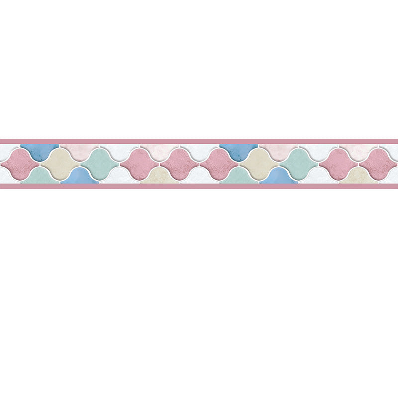 Arabesque Peel and Stick Tiles Mosaic Tile Peel and Stick Backsplash Purple Pink 118" x 6" Clearhalo 'Flooring 'Home Improvement' 'home_improvement' 'home_improvement_peel_stick_blacksplash' 'Peel & Stick Backsplash Tile' 'peel_stick_blacksplash' 'Walls & Ceilings' Walls and Ceiling' 7491066