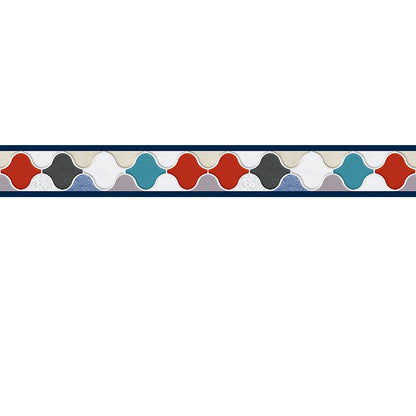 Arabesque Peel and Stick Tiles Mosaic Tile Peel and Stick Backsplash Red 118" x 6" Clearhalo 'Flooring 'Home Improvement' 'home_improvement' 'home_improvement_peel_stick_blacksplash' 'Peel & Stick Backsplash Tile' 'peel_stick_blacksplash' 'Walls & Ceilings' Walls and Ceiling' 7491069