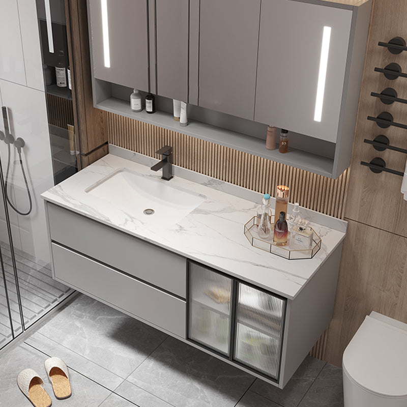 Bathroom Vanity Set Drawers Storage Shelf Ceramic Sink Vanity Set Clearhalo 'Bathroom Remodel & Bathroom Fixtures' 'Bathroom Vanities' 'bathroom_vanities' 'Home Improvement' 'home_improvement' 'home_improvement_bathroom_vanities' 7492134