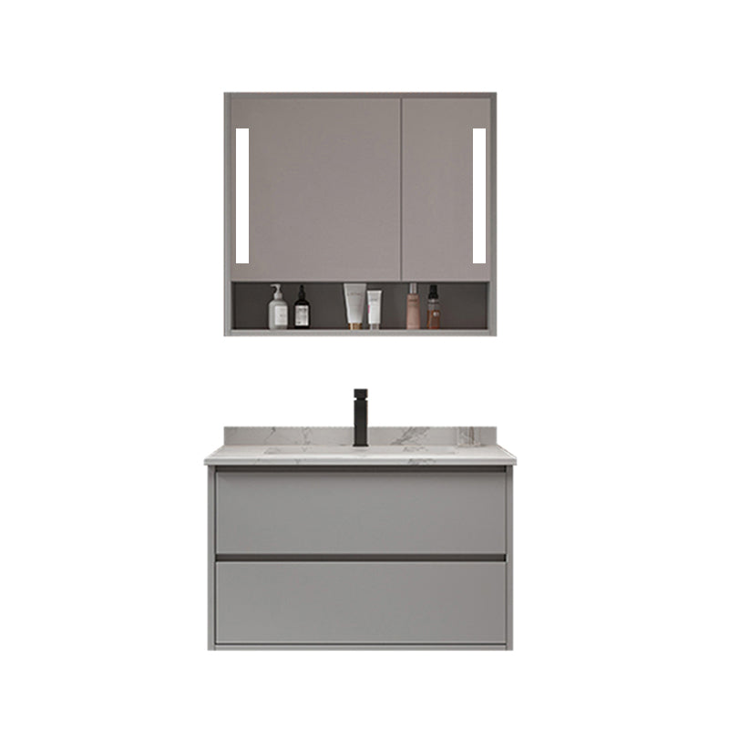 Bathroom Vanity Set Drawers Storage Shelf Ceramic Sink Vanity Set Vanity & Faucet & Smart Medicine Cabinet 24"L x 20"W x 20"H Clearhalo 'Bathroom Remodel & Bathroom Fixtures' 'Bathroom Vanities' 'bathroom_vanities' 'Home Improvement' 'home_improvement' 'home_improvement_bathroom_vanities' 7492135