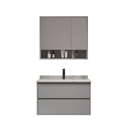 Bathroom Vanity Set Drawers Storage Shelf Ceramic Sink Vanity Set Vanity & Faucet & Mirror Cabinet 24"L x 20"W x 20"H Clearhalo 'Bathroom Remodel & Bathroom Fixtures' 'Bathroom Vanities' 'bathroom_vanities' 'Home Improvement' 'home_improvement' 'home_improvement_bathroom_vanities' 7492156