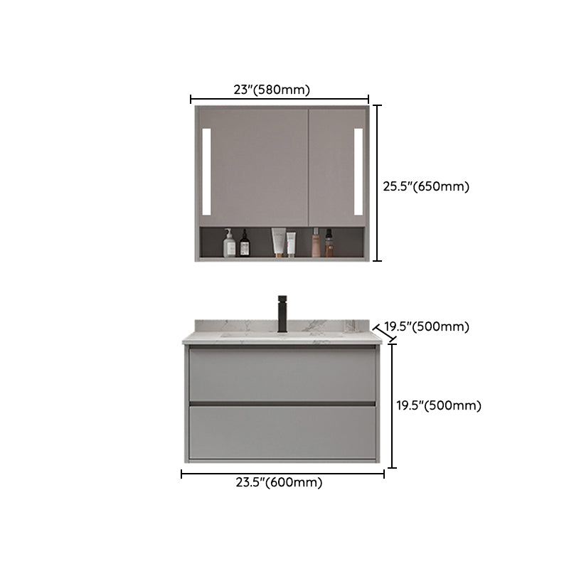 Bathroom Vanity Set Drawers Storage Shelf Ceramic Sink Vanity Set Clearhalo 'Bathroom Remodel & Bathroom Fixtures' 'Bathroom Vanities' 'bathroom_vanities' 'Home Improvement' 'home_improvement' 'home_improvement_bathroom_vanities' 7492180